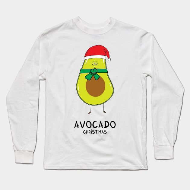 Avocado Christmas Long Sleeve T-Shirt by adrianserghie